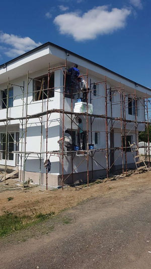 Construction of a 155 sqm House Applying Textured Decorative Plaster thumbnail
