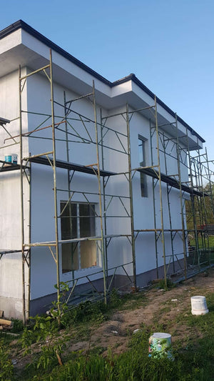 Construction of a 155 sqm House Applying Textured Decorative Plaster thumbnail