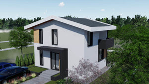 Primer Layer Applied to the Facades of a Metal House under Construction thumbnail
