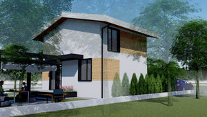 Primer Layer Applied to the Facades of a Metal House under Construction thumbnail