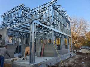 Construction of a Metal House Exterior Cladding with Fiber Cement and Basalt Wool Insulation thumbnail