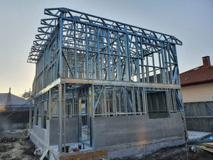 Construction of a Metal House Exterior Cladding with Fiber Cement and Basalt Wool Insulation thumbnail