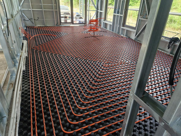 Dispunere circuite incalzire pardoseala in zona living casa parter