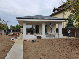 Completed Facades with Siliconized Decorative Plaster and Fence for a Single-Story House in Ilfov thumbnail