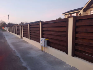 Construction of a Street Concrete and Wood Fence GA04 thumbnail