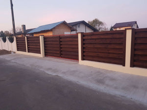 Construction of a Street Concrete and Wood Fence GA04 thumbnail