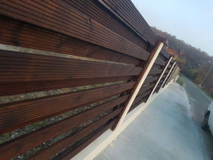 Construction of a Street Concrete and Wood Fence GA04 thumbnail