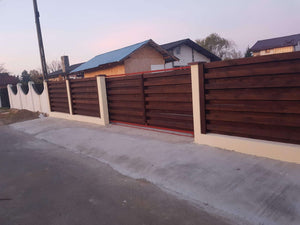 Construction of a Street Concrete and Wood Fence GA04 thumbnail