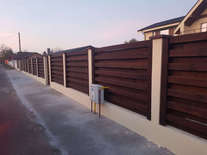 Construction of a Street Concrete and Wood Fence GA04 thumbnail
