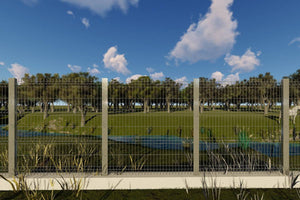 Welded Mesh House Fence with T-Posts and Concrete Base GA01 - fence model picture 2 thumbnail