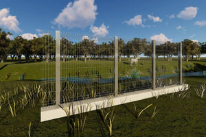 Welded Mesh House Fence with T-Posts and Concrete Base GA01 - fence model picture 3 thumbnail