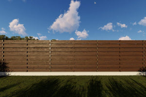 Planed Wood House fence With Square Steel Tube Posts GA02 - fence model image 2 thumbnail