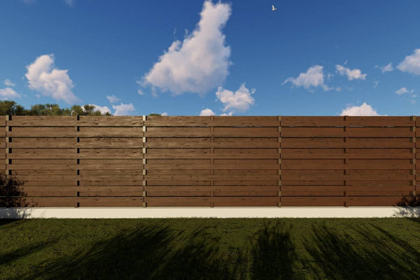 Planed Wood House fence With Square Steel Tube Posts GA02 - fence model image 2