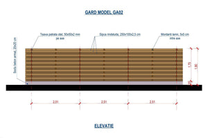 Planed Wood House fence With Square Steel Tube Posts GA02 - fence plan thumbnail