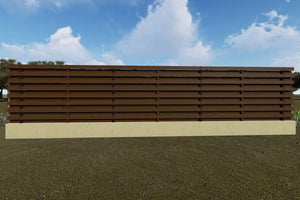 Wood House Fence With Steel Posts And Concrete Base GA03 - fence model image 2 thumbnail