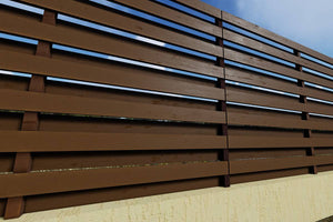 Wood House Fence With Steel Posts And Concrete Base GA03 - fence model image 3 thumbnail