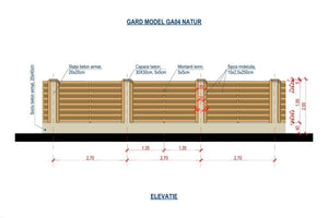 Basket Weave Wood House Fence With Concrete Base GA04 Raw - fence plan thumbnail