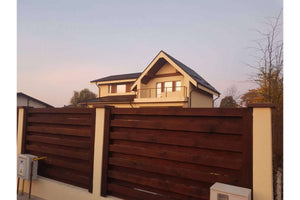 Basket Weave Wood House Fence With Concrete Base GA04 Raw - fence model picture 5 thumbnail
