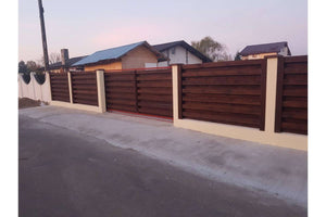 Basket Weave Wood House Fence With Concrete Base GA04 Raw - fence model picture 8 thumbnail