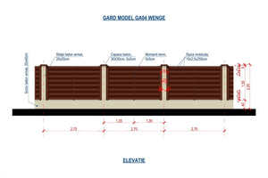 Basket Weave Wood House Fence With Concrete Base GA04 Wenge - fence plan thumbnail
