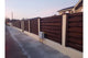 Basket Weave Wood House Fence With Concrete Base GA04 Wenge - fence model image 7