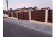 Basket Weave Wood House Fence With Concrete Base GA04 Wenge - fence model image 9