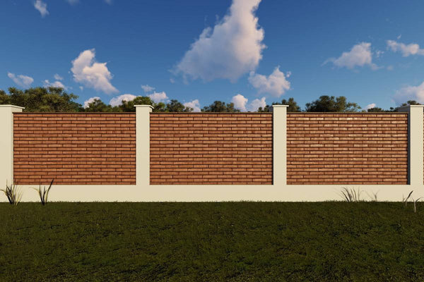 Brick Masonry House Fence With Concrete Pillars Model GA05 - fence model picture 2