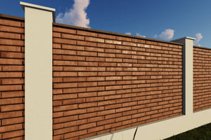 Brick Masonry House Fence With Concrete Pillars Model GA05 - fence model picture 3 thumbnail