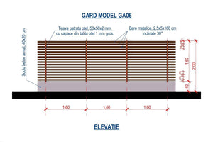 Square Steel House Fence With Concrete Foundation GA06 - fence plan thumbnail