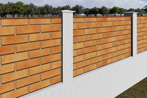 Concrete House Fence With Brick Masonry Panels Model GA08 - fence model picture 3 thumbnail