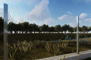 Woven Mesh House Fence With Square Steel Posts GA09 - fence model image 4 thumbnail