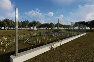 Woven Mesh House Fence With Square Steel Posts GA09 - fence model image 3 thumbnail