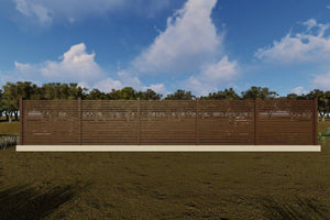 Wooden House Fence With Rectangular Steel Poles GA10 - fence model picture 2 thumbnail