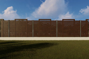 Horizontal Wood House Fence With Wooden Posts Model GA12 - fence model picture 2 thumbnail