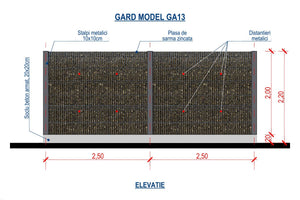 Galvanized Welded Mesh Gabion House Fence Model GA13 - fence plan thumbnail