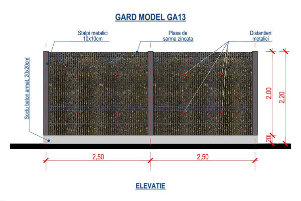Galvanized Welded Mesh Gabion House Fence Model GA13 - fence plan