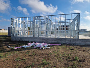Ongoing Installation of Metal Frame for Two Single-Story Houses, 122 sqm Eac thumbnail