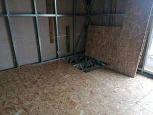 Installation of OSB Panels for 2-Story Floor in Metal House Construction thumbnail