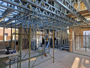 Installation of a Metal Staircase with 2 Ramps, a Landing, and a Slab Between Levels thumbnail