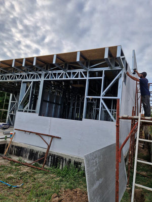 Installation of Fiber Cement Wall Cladding and Roof Construction for a House in Snagov thumbnail