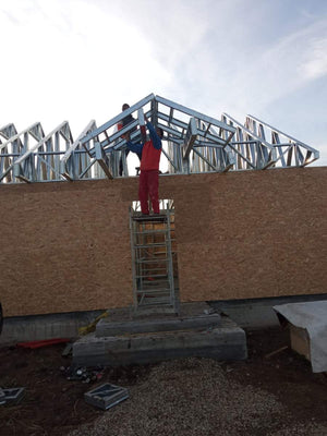 Installation of Metal Structure and Cladding of Exterior Walls with 15mm OSB thumbnail