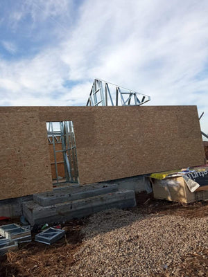 Installation of Metal Structure and Cladding of Exterior Walls with 15mm OSB thumbnail