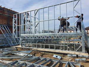Installation of Metal Structure for a Two-Story House thumbnail