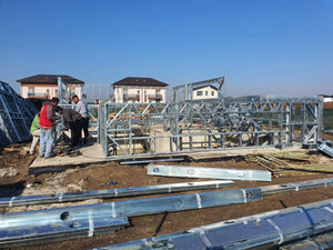 Installation of Metal Structure for a Two-Story House thumbnail