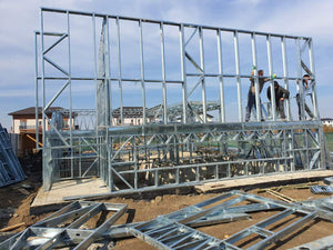 Installation of Metal Structure for a Two-Story House thumbnail