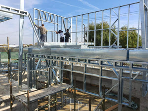 Installation of Metal Structure for a Two-Story House thumbnail