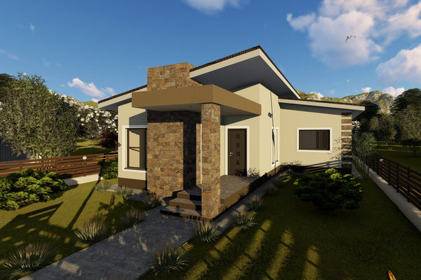 One Storey Steel Frame House With 3 Bedrooms Model 165-056 - modern house design image 2