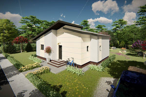 One Story Steel Frame House With 1 Bedroom Model 108-049 - home front image thumbnail