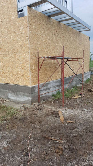 Exterior OSB Cladding in Progress for a House Project in Domnesti thumbnail
