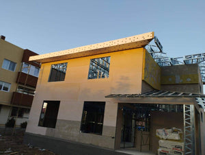 OSB and Extruded Polystyrene Cladding for Parapets and Soffits, Spackle Application thumbnail